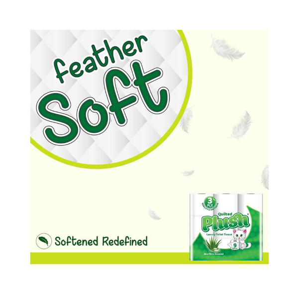 Plush Quilted Aloe Vera Scented Toilet Rolls 45 Rolls – Pack of 5