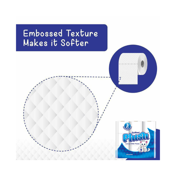 Plush Quilted Toilet Rolls 45 Rolls – Pack of 5