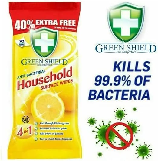Greenshield Antibac Household Surface Wipes Box,70 Wipes Each 70 Box Of 12
Product type: SURFACE CLEANING WIPE
Brand: Greenshield
Size: 70 Count Pack of 12