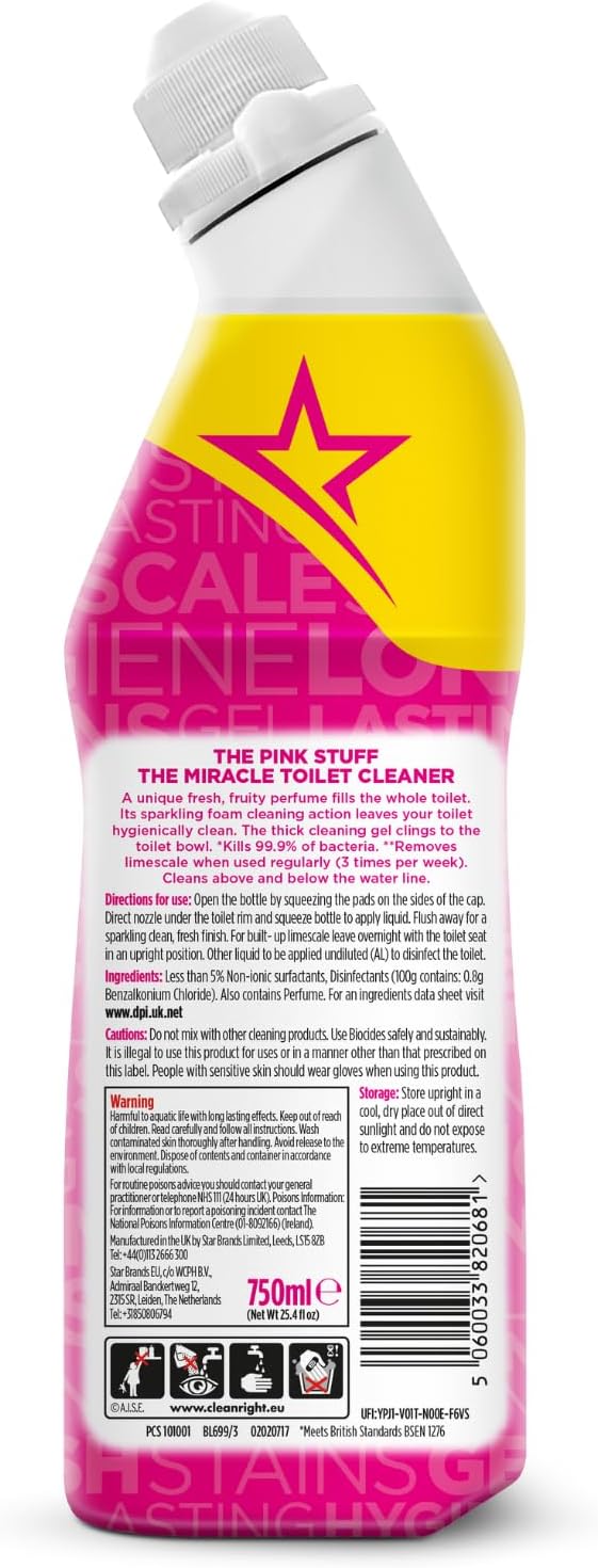 pink stuff toilet cleaner bleach