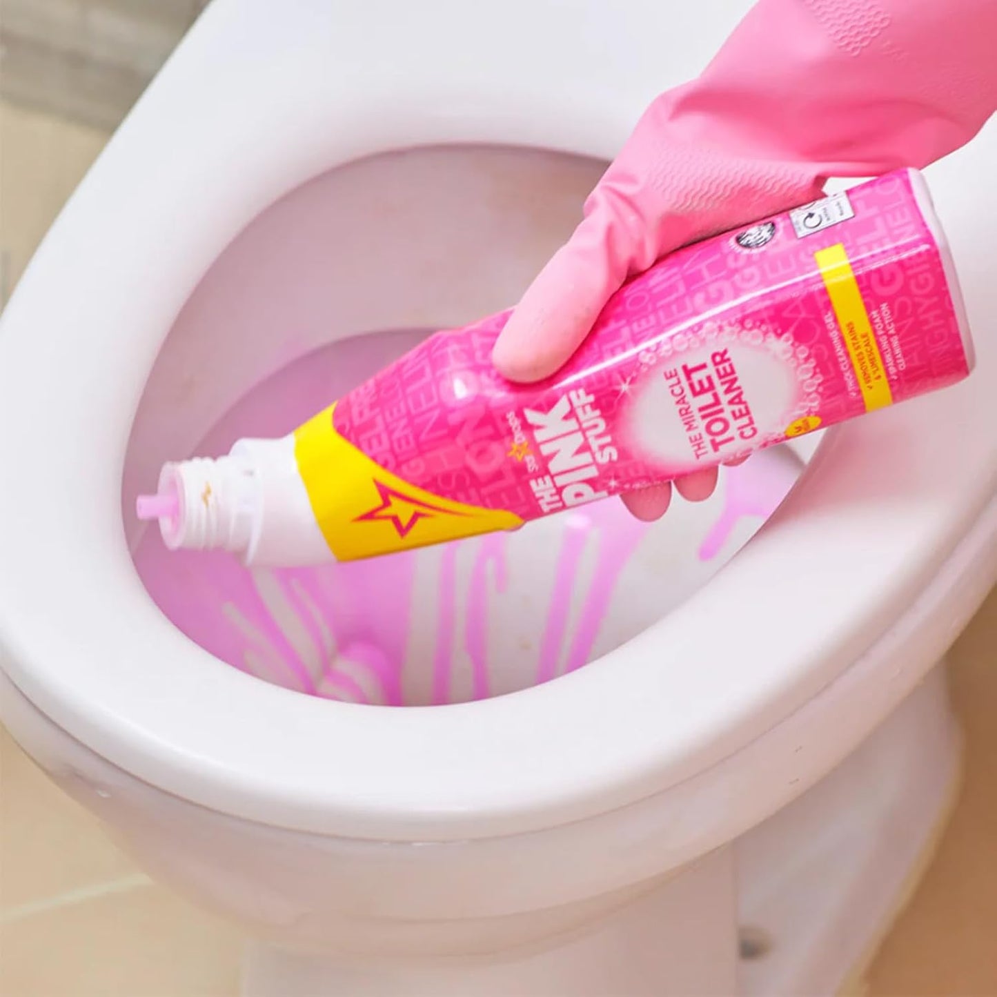 pink stuff toilet cleaner bleach