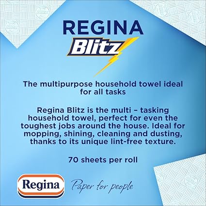 regina blitz 3 ply 12 rolls kitchen towel