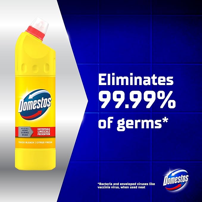 Domestos Citrus Fresh Thick Bleach Disinfectant Bacteria Killer 750ML