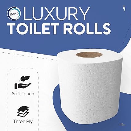36 Pack 3 Ply Super Rapid Jumbo Luxury Quilted Toilet Tissue Pack 18x2