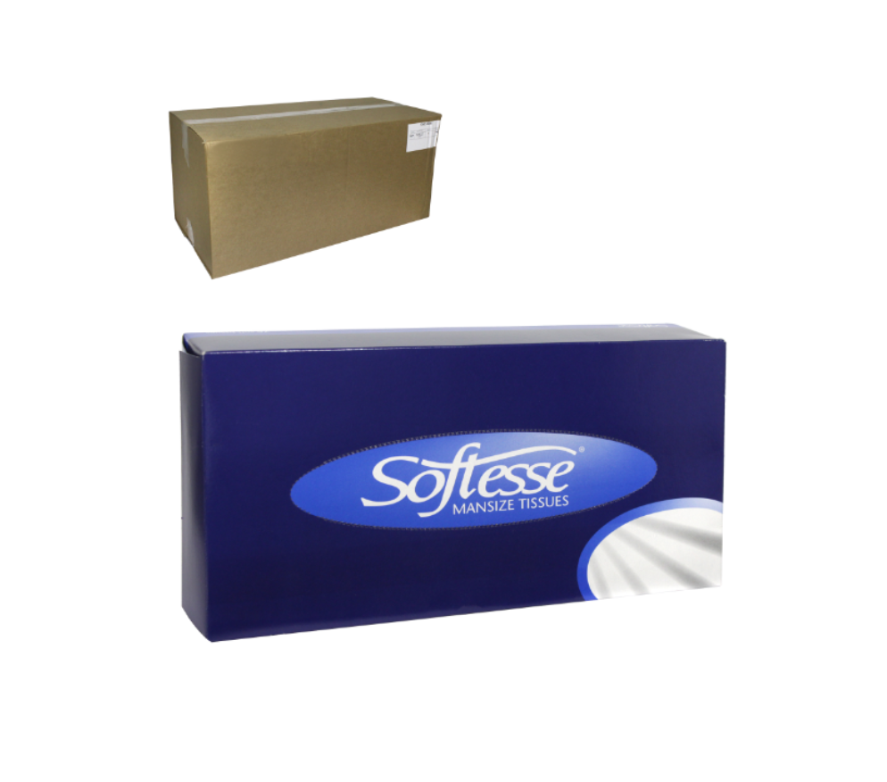 24 Pack Mansize Facial White Paper Tissues , Tissue Box 2 Ply C Fold Quality