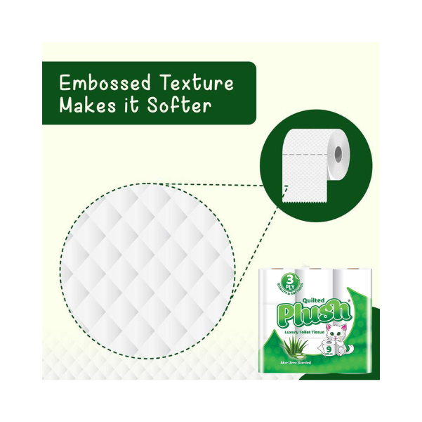 Plush Quilted Aloe Vera Scented Toilet Rolls 45 Rolls – Pack of 5