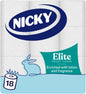 Nicky Elite Scented Toilet Tissue - 18 Rolls of White Toilet Paper, 3-ply, Talc Scent, Softness to The Skin, Enriched with Lotion, Extra Value Pack, 100% FSC Certified Paper