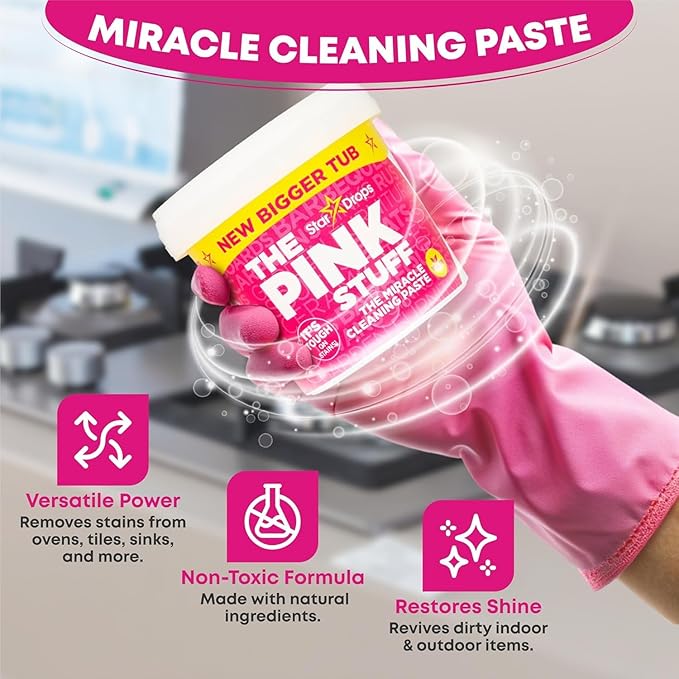 Pink Stuff Miracle Cleaning Paste 850g All Purpose Powerful Multi Surface Stain Remover for Bathroom, Kitchen, Tiles, Glass, Cookers, Sinks, Grease, Limescale, Grime, Tough Dirt