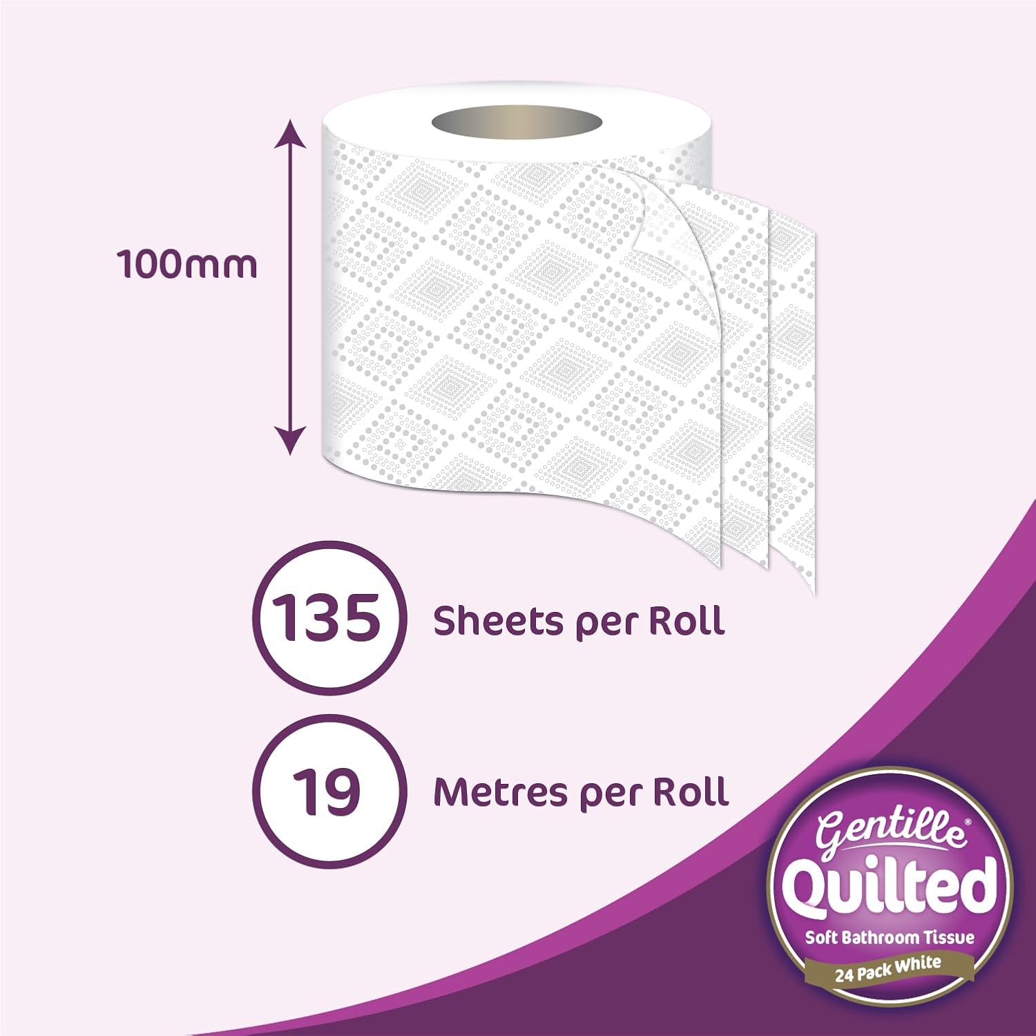 gentille quilted 45 toilet rolls pack soft strong 