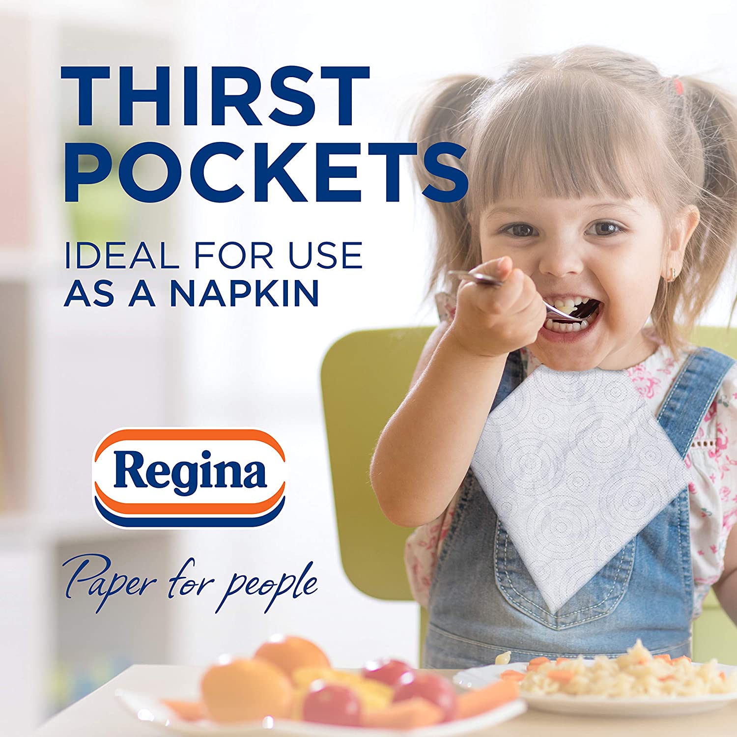 Regina Thirst Pockets Kitchen Roll Extra Strong Large Sheets 6 Rolls 3 Ply Kitchen Cleaning Paper Towel 