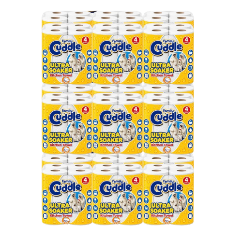72 Cuddle Family Soaker 2 Ply Kitchen Towel Rolls Paper Tissue