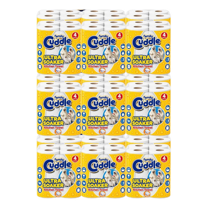 72 Cuddle Family Soaker 2 Ply Kitchen Towel Rolls Paper Tissue