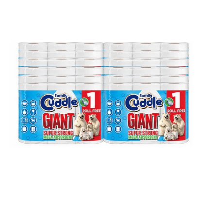 36 Rolls Cuddle Family Giant 3 Ply Kitchen Rolls Towels Tissue Paper Cleaning Wipes
