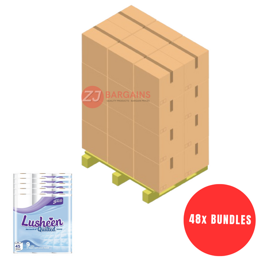 48x Lusheen 3 Ply Luxury Toilet Tissue Paper Quilted Bathroom Tissue Roll Pallet Deal
