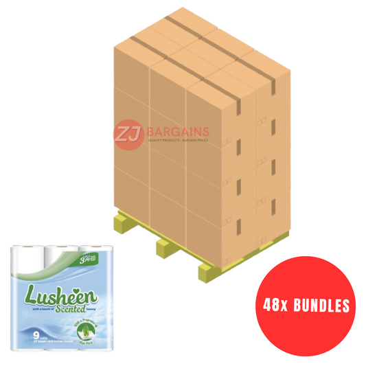 48x Lusheen 3 Ply Aloe Vera Scented Quilted Embossed Toilet Tissue Bathroom Rolls Pallet Deal