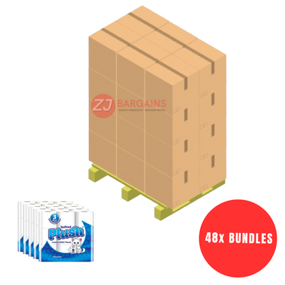 48x Plush Quilted Toilet 3 Ply Toilet Rolls Unscented