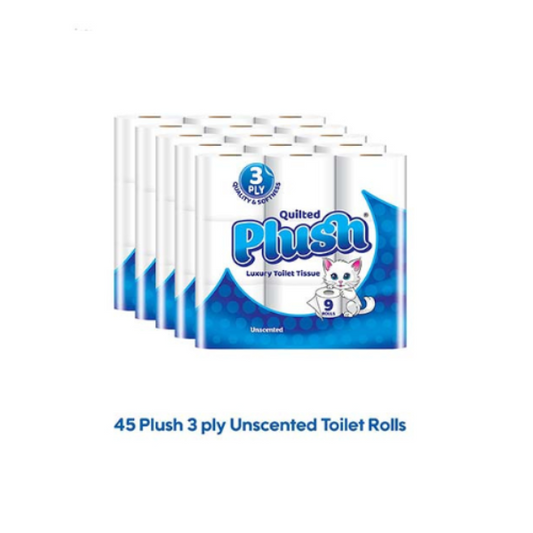 Plush Quilted Toilet Rolls 45 Rolls – Pack of 5