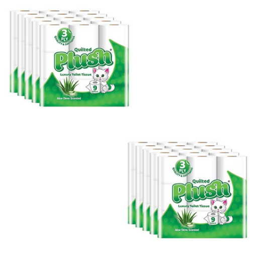 Plush Quilted Aloe Vera Scented Toilet Rolls 90 Rolls – Pack of 10