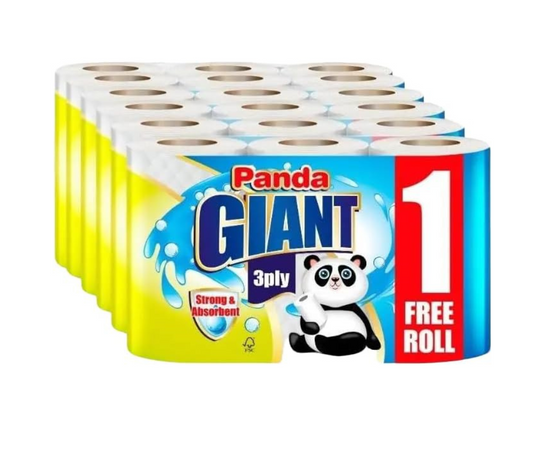 Panda Giant 18 Kitchen Rolls Towel Super Absorbent Sheets Strong Cleaning Paper Hand Towels