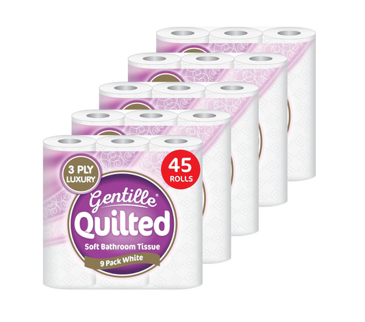 gentille quilted 45 toilet rolls pack soft strong 
