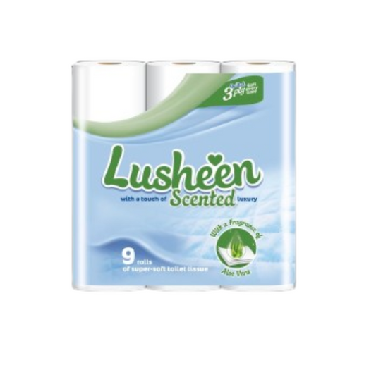 45 Lusheen 3 Ply Aloe Vera Scented Quilted Embossed Toilet Tissue Bathroom Rolls