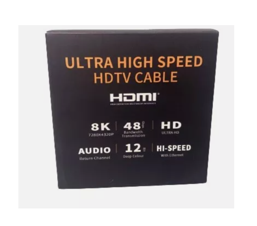 8K HDMI 2.1 Ultra High Speed Cable 48Gbps 60Hz Gold Plates Utra HD PS5 XBOX Sky
