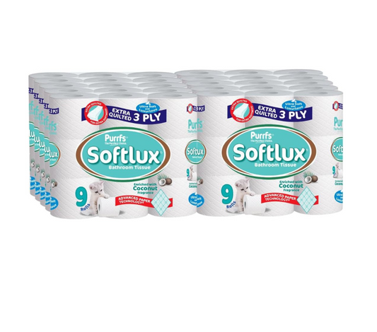 Softlux 3 Ply Coconut Fresh Scented Toilet Tissue Comfort Bathroom Rolls