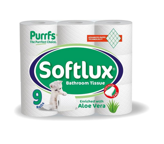 Softlux 3 Ply Aloe Vera Scent Toilet Tissue Paper Loo Roll Bathroom Quality Comfort Pack Of 45