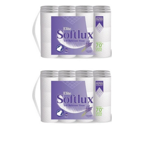 72 Rolls Softlux Soft Quilted 3 Ply Scented Toilet Paper Lavender