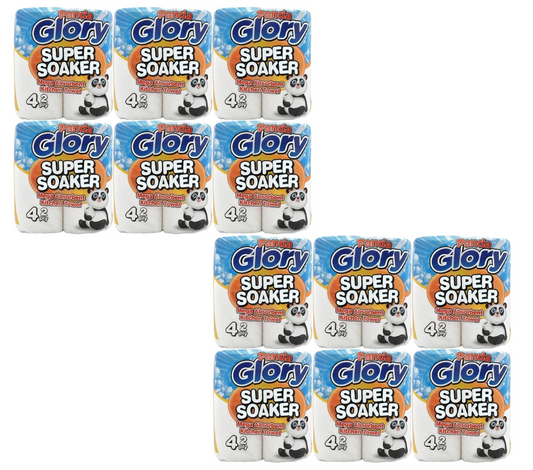 48 Rolls Panda Super Soaker Kitchen Roll Towel 2 Ply Soft Absorbent 200 Sheets Per Roll