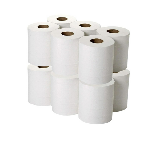 White Centre Feed 50M Pack Of 12 Kitchen Rolls Embossed Paper