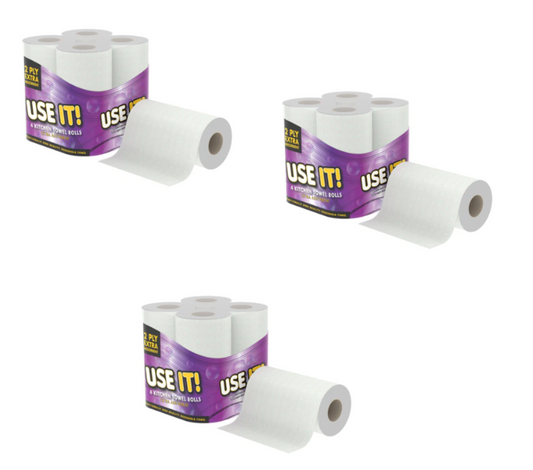 72 Rolls Use It Kitchen roll Towel Cleaning Paper Tissues 2 Ply