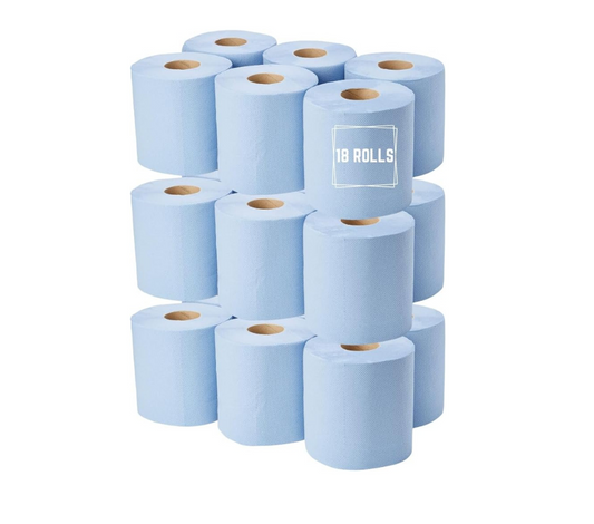 Blue Centre Feed 50M Pack Of 18 Kitchen Rolls Embossed Paper