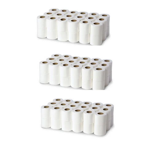 Large White Premium 2-Ply Toilet Paper, 108 Rolls, 100 Sheets Per Roll, Soft, Strong, Absorbent Bath Tissue, Ideal for Home, Office, Bulk Toilet Paper Supply
