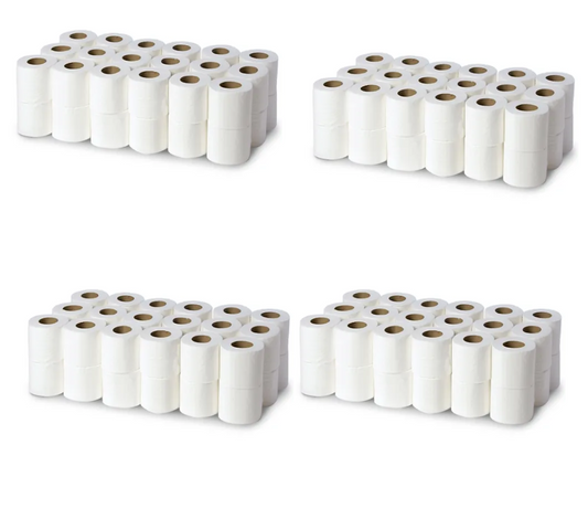 Large White Premium 2-Ply Toilet Paper, 144 Rolls, 100 Sheets Per Roll, Soft, Strong, Absorbent Bath Tissue, Ideal for Home, Office, Bulk Toilet Paper Supply
