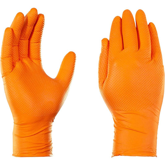 Orange Diamond Heavy Duty Powder Free Disposable Nitrile Gloves Case Of 500